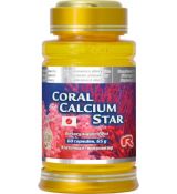 CORAL CALCIUM STAR - s obsahom vápnika vo forme organického koralu s vysokou vstrebateľnosťou pre zdravé kosti a zuby, Starlife 60 kaps