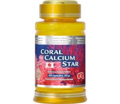 CORAL CALCIUM STAR - s obsahom vápnika vo forme organického koralu s vysokou vstrebateľnosťou pre zdravé kosti a zuby, Starlife 60 kaps