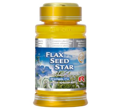 FLAX SEED STAR - ľanové semienko pre podporu srdca, nervového a tráviaceho systému, Starlife 60 tob