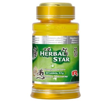 HERBAL STAR - na posilnenie imunity a stimuláciu vzniku protilátok, s protinádorovým účinkom, Starlife 60 tabl