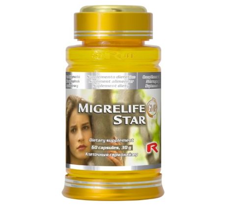 MIGRELIFE STAR - proti bolestiam hlavy a migréne, Starlife 60 kaps