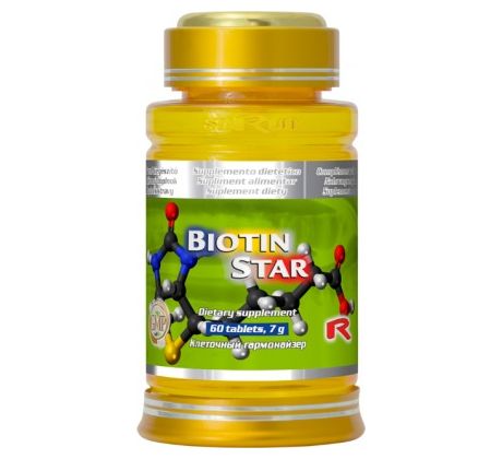 BIOTIN STAR - pre podporu nervovej sústavy, psychiky, vlasov, slizníc a pokožky, Starlife 60 tabl