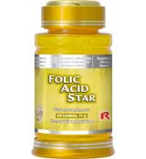 FOLIC ACID STAR - kyselina listová pre obnovu a rast buniek a pre správny vývoj plodu počas tehotenstva, Starlife 60 tabl