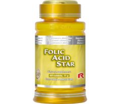 FOLIC ACID STAR - kyselina listová pre obnovu a rast buniek a pre správny vývoj plodu počas tehotenstva, Starlife 60 tabl