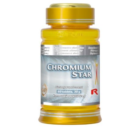 CHROMIUM STAR - pre optimálnu hladinu krvného cukru a pre zníženie hladiny cholesterolu, Starlife 60 tabl