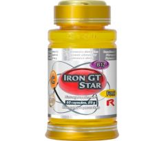 IRON GT STAR – s obsahom železa pre podporu imunitného systému, zníženie únavy a vyčerpania, Starlife 60 kaps