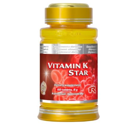 VITAMIN K STAR - pre podporu krvnej zrážanlivosti a stavbu zdravých kostí, Starlife 60 tabl