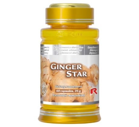 GINGER STAR - zázvor pre lepšie trávenie a proti nevoľnosti, Starlife 60 kaps