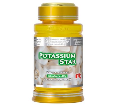 POTASSIUM STAR - draslík pre podporu funkcie nervovej sústavy a svalov, Starlife 60 tabl