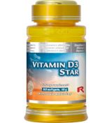 VITAMIN D3 STAR - pre zvýšenie obranyschopnosti organizmu a udržanie normálneho stavu kostí a svalov, Starlife 60 kaps
