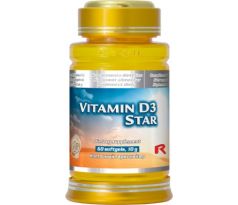VITAMIN D3 STAR - pre zvýšenie obranyschopnosti organizmu a udržanie normálneho stavu kostí a svalov, Starlife 60 kaps