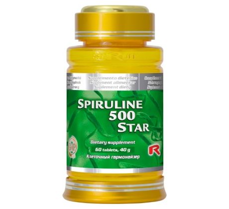 SPIRULINE 500 STAR - pre podporu imunitného systému, činnosti čriev a vitality, Starlife 60 kaps