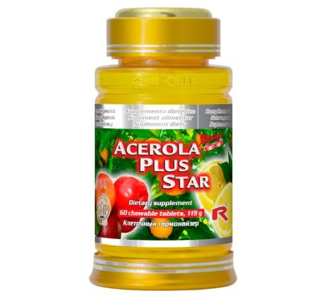 ACEROLA PLUS STAR - vitamín C s acerolou pre podporu imunitného systému, Starlife 60 tabliet