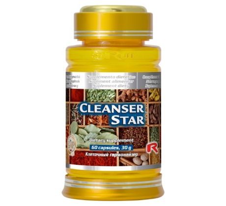 CLEANSER STAR - pre podporu trávenia, detoxikáciu organizmu a dobrú kondíciu, Starlife 60 kaps
