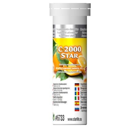 C 2000 STAR - Vitamín C pre posilnenie imunitného systému, Starlife 15 tabl