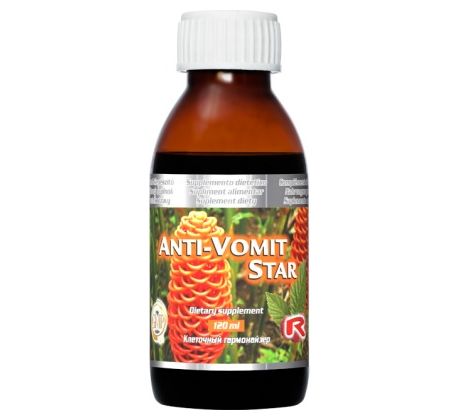 ANTI-VOMIT STAR - sirup pre zníženie pocitu nevoľnosti, únavy a vyčerpania a pohode pri cestovaní, Starlife 120 ml