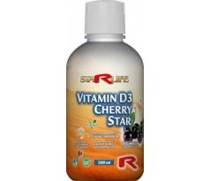 VITAMIN D3 CHERRY STAR - pre zvýšenie obranyschopnosti organizmu a udržanie normálneho stavu kostí a svalov, Starlife 500 ml