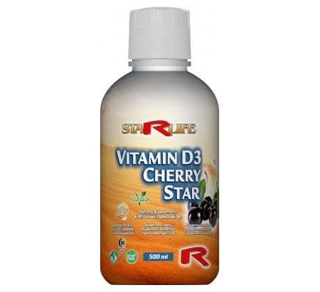 VITAMIN D3 CHERRY STAR - pre zvýšenie obranyschopnosti organizmu a udržanie normálneho stavu kostí a svalov, Starlife 500 ml