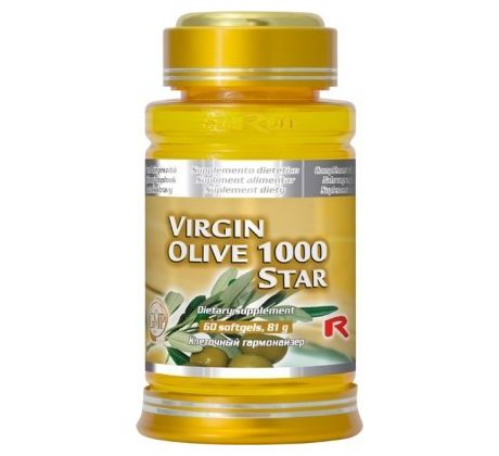 VIRGIN OLIVE 1000 STAR - panenský olivový olej pre celkovú podporu organizmu, Starlife 60 kaps