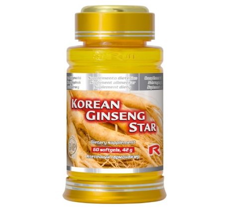 KOREAN GINSENG STAR - pre podporu imunity a na zvýšenie fyzického, duševného a sexuálneho výkonu, Starlife 60 kaps
