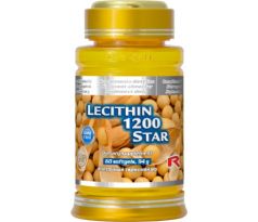 LECITHIN 1200 STAR - pre zlepšenie pamäte, zdravé cievy a zníženie únavy a vyčerpania, Starlife 60 kaps