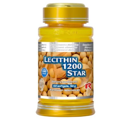 LECITHIN 1200 STAR - pre zlepšenie pamäte, zdravé cievy a zníženie únavy a vyčerpania, Starlife 60 kaps 50% zľava