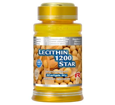 LECITHIN 1200 STAR - pre zlepšenie pamäte, zdravé cievy a zníženie únavy a vyčerpania, Starlife 60 kaps