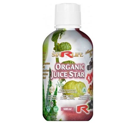 ORGANIC JUICE STAR - pre podporu normálnej funkcie čriev a pre zvýšenie fyzickej a psychickej aktivity, Starlife 500 ml