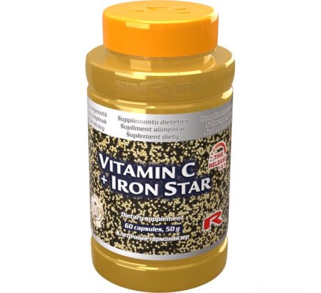 VITAMIN C + IRON STAR - pre podporu a regeneráciu tkanív a dobrú imunitu, Starlife 60 kaps
