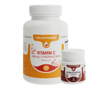 Vitamín C 1000 mg s výťažkom zo šípok / 150 tabliet + ZDARMA Hliva ustricová / 10 tabliet