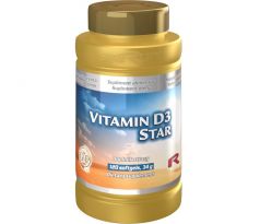 VITAMIN D3 STAR - pre zvýšenie obranyschopnosti organizmu a udržanie normálneho stavu kostí a svalov, Starlife 120 kaps