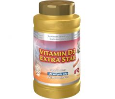 VITAMIN D3 EXTRA STAR - využitie vápnika a fosforu v organizme, Starlife, 120 kapsúl