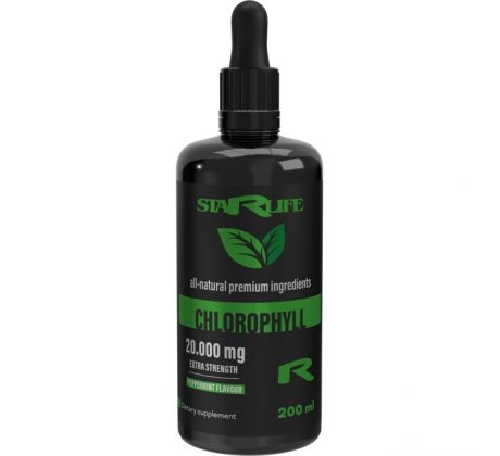 CHLOROPHYLL DROPS - podieľa sa na tvorbe krvného farbiva – hemoglobínu, Starlife 200 ml