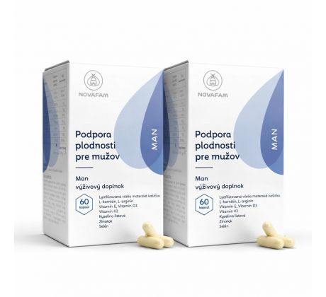 2 x 60 kapsúl Novafam MAN s včelou materskou kašičkou zvýšenie mužskej plodnosti prírodnou cestou